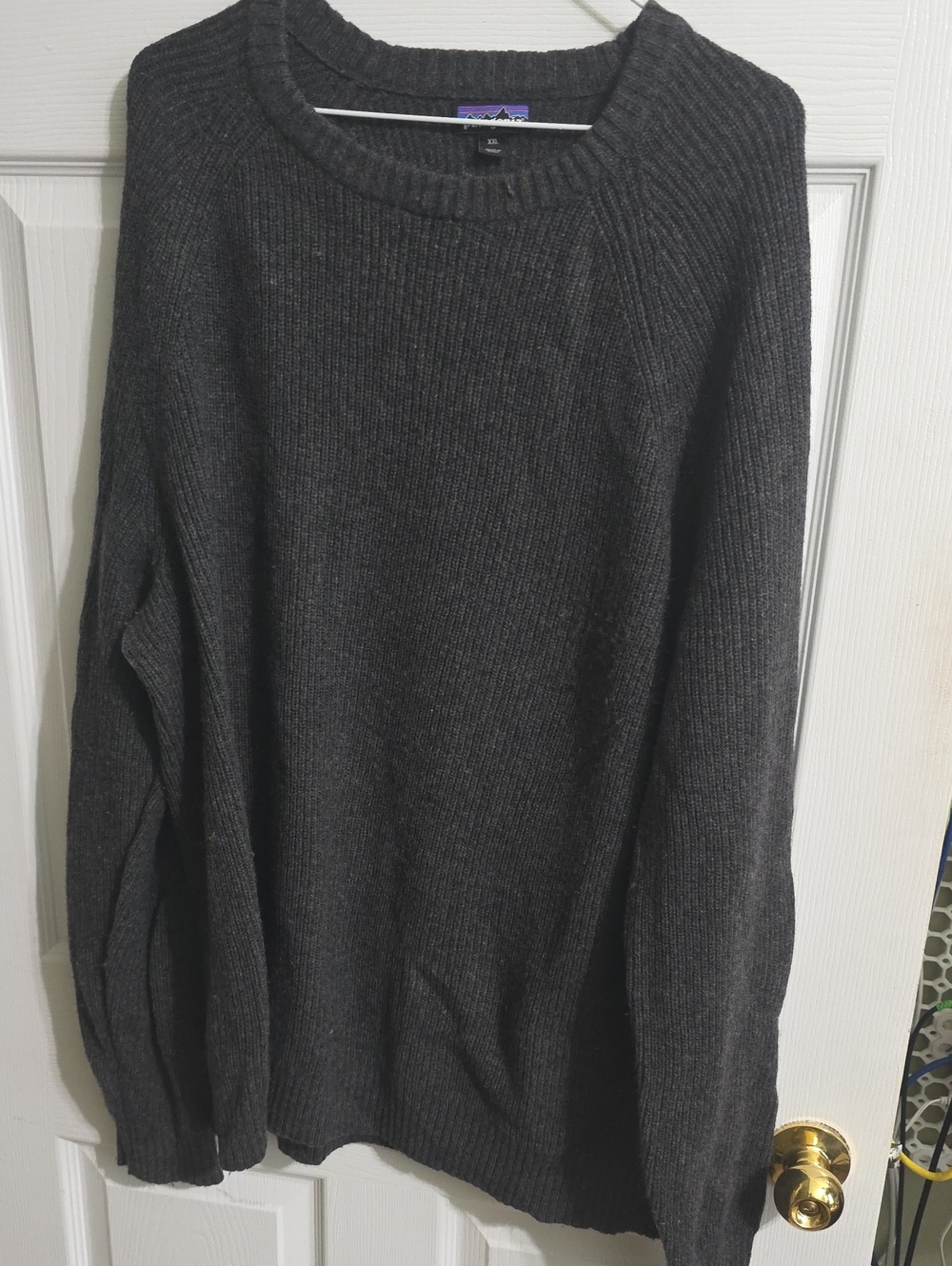 Patagonia Dark Charcoal Ribbed Crewneck Sweater